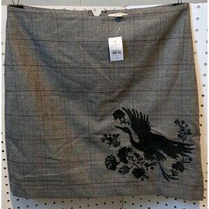 Ann Taylor LOFT Skirt Size 10 Embroidered Bird Floral Plaid
